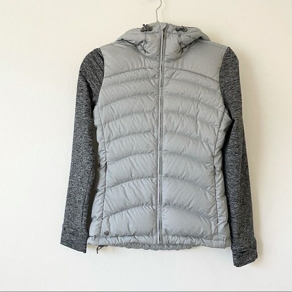 OUTDOOR RESEARCH Light Gray Plaza Down Hoodie Puffer Jacket - Picture 2 of 12